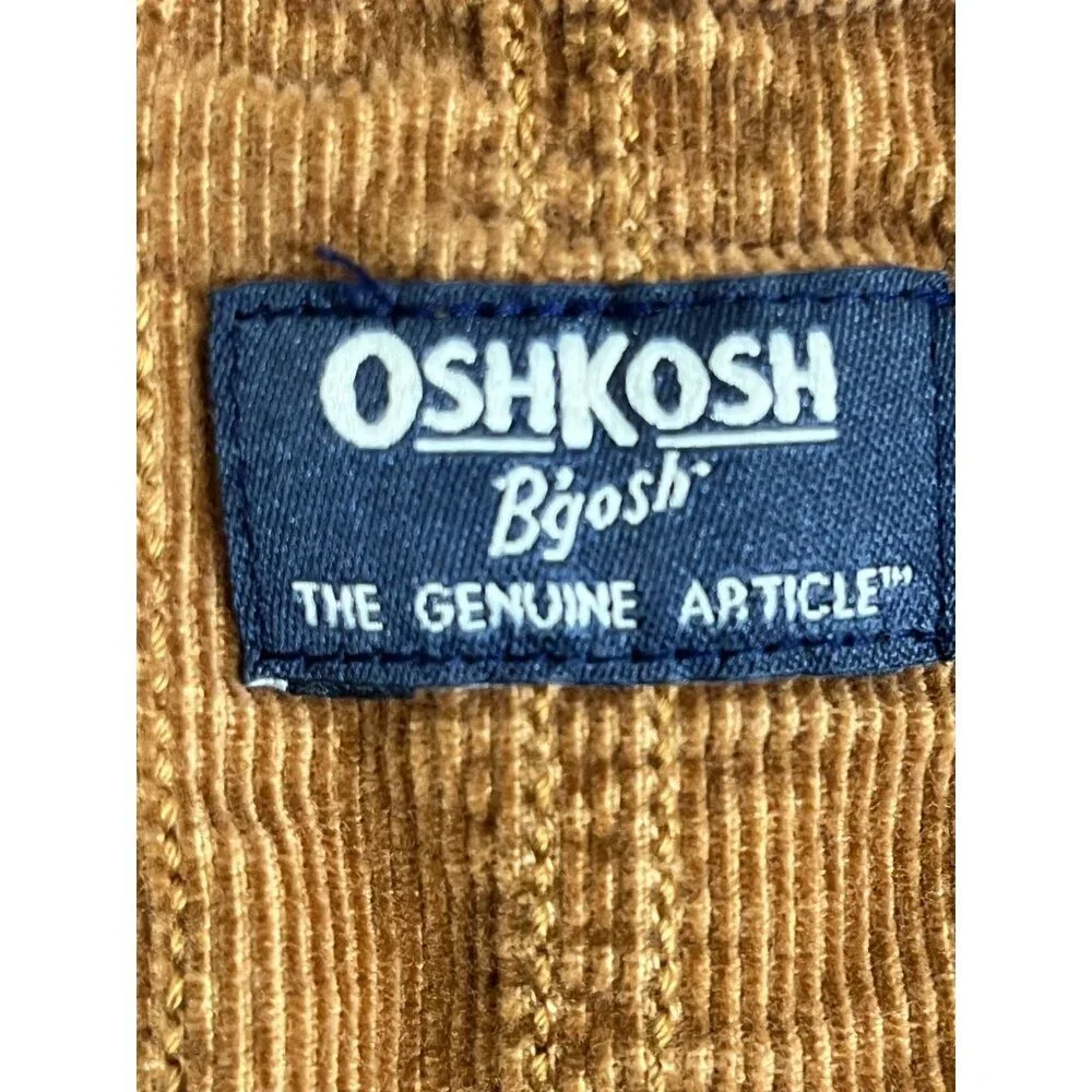 OshKosh Corduroy Overalls Tan 4T Western Boho Festive Neutral Preppy Classic
